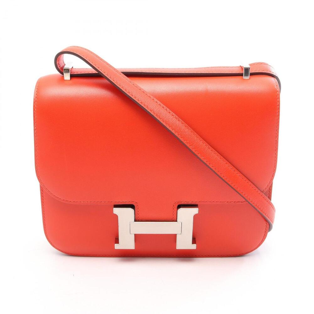 Hermes Constance 3 Mini Rouge Pivoine Shoulder Bag/Handbag, Veau Tadelakt Lea...